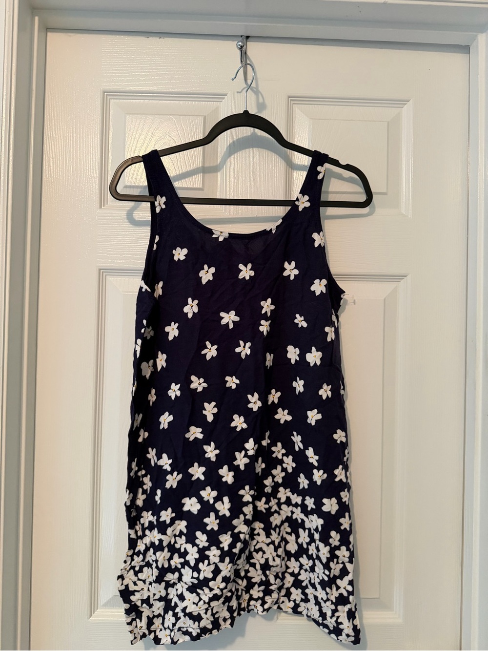Jantzen Navy Tank Dress with White Floral and Yellow Centers
